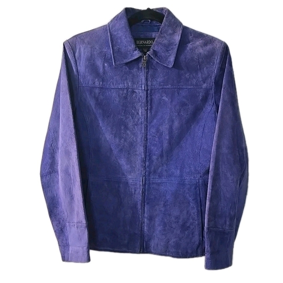 Bernardo Jackets & Blazers - VTG Bernardo Suede jacket Women’s PM Zip Front Coat Exclusively‎ For Nordstrom